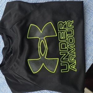 Under Armour (YSM) Black Tee with Vibrant Green Logo
